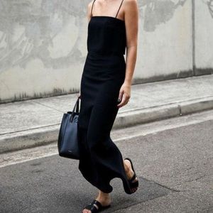 Black linen skirt set